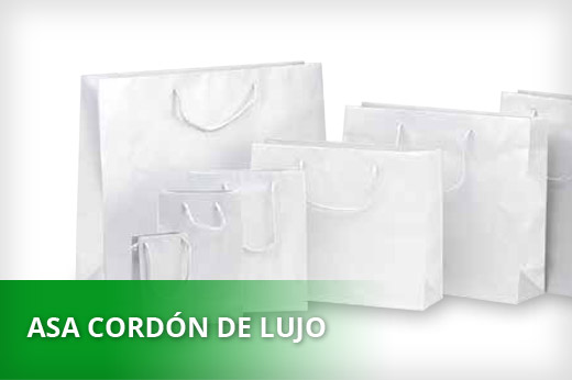Bolsas de papel asa cordón de lujo